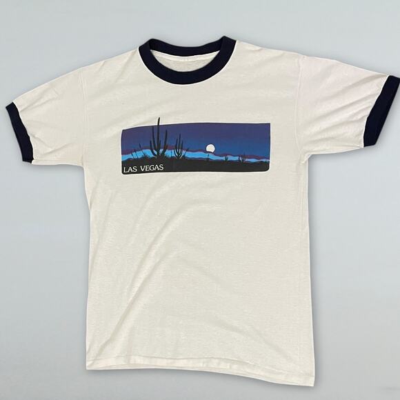 American Vintage Other - Vintage 1980s Las Vegas Ringer T Shirt Desert Sunset Graphic Size Small